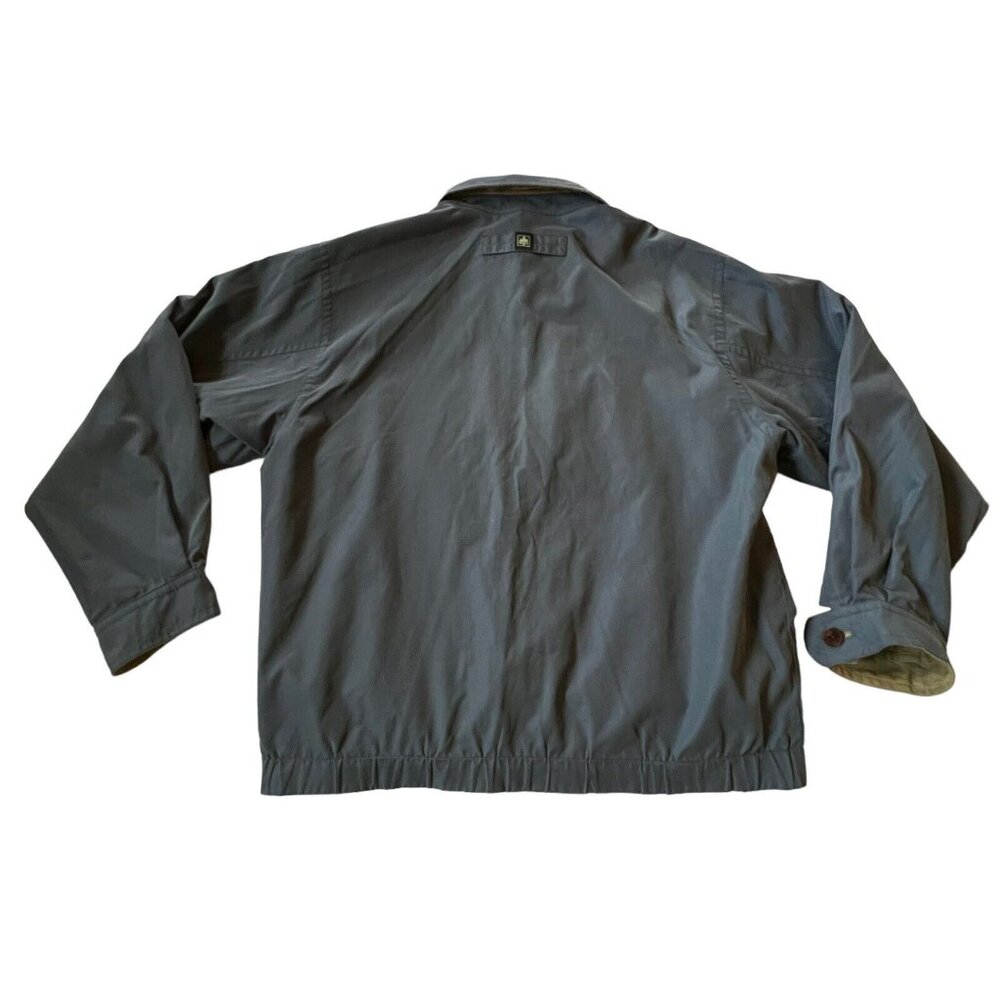 Rainforest Bomber Jacket Coat Chore  Reversible Large Tan Blue Pockets READ - Picture 4 of 13